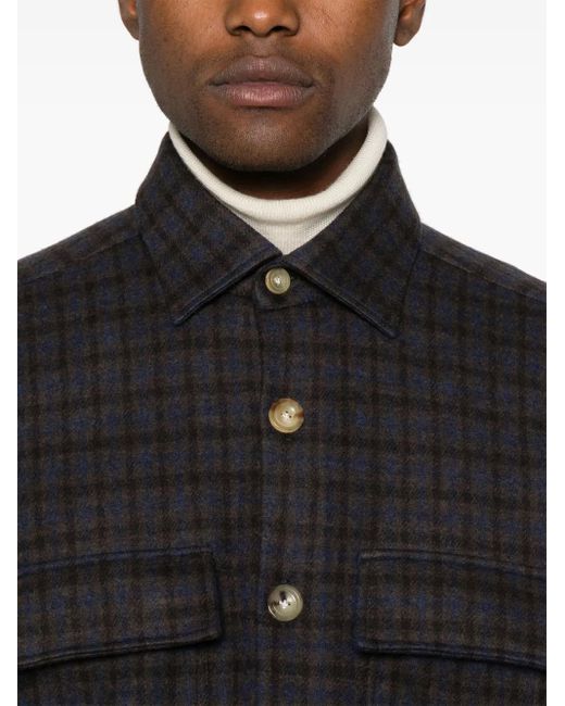 Kiton Black Flannel Shirt for men
