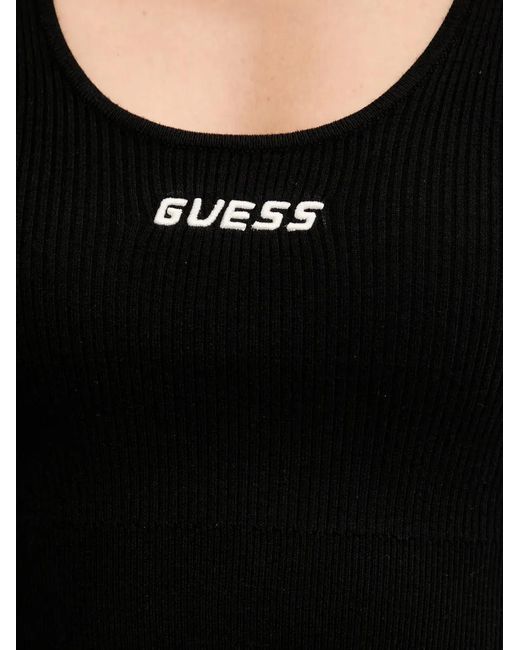 Guess Black Logo-Detail Tank Top