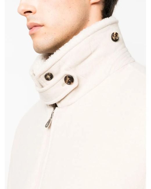 Brunello Cucinelli Natural Padded Bomber Jacket for men