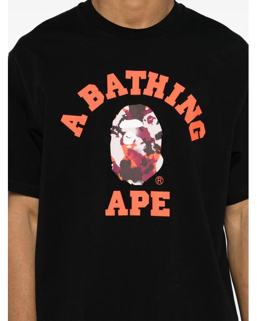 A Bathing Ape Black Printed T-Shirt for men