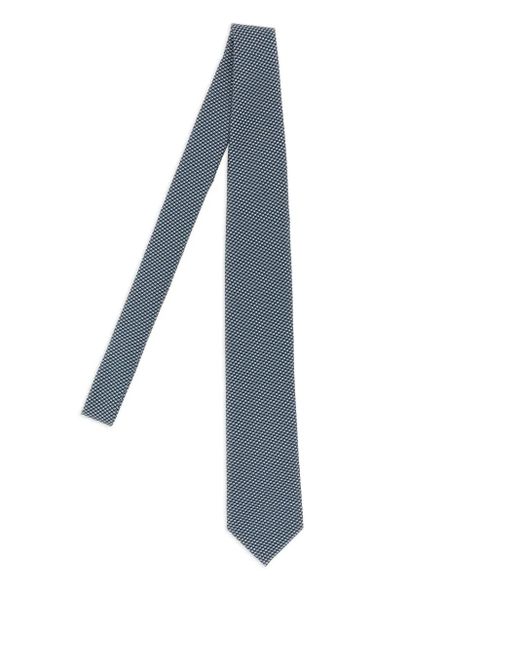 Brioni Blue Pointed Silk Tie for men