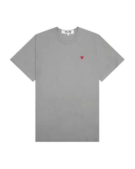 COMME DES GARÇONS PLAY Gray Heart-Patch T-Shirt for men