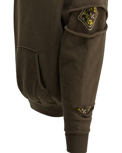 Kapital Green Cut Out Detail Hoodie for men