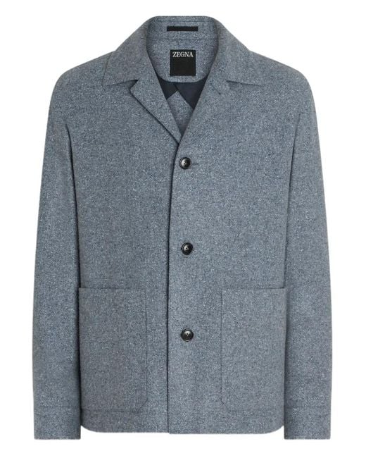 Zegna Blue Patch-Pockets Jacket for men