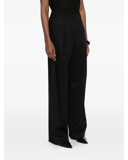 Herno Black Pleated Trousers