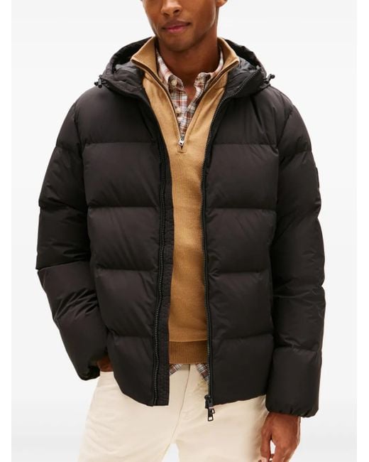 Tommy Hilfiger Black Down Hooded Puffer Jacket for men