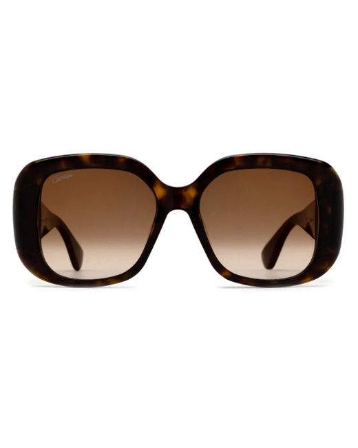 Cartier Brown Sonnenbrille Mit Oversized-Gestell