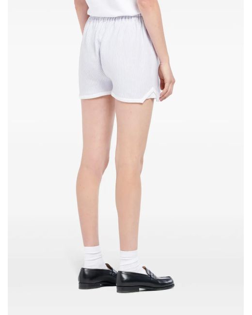 Barrie White Striped Shorts