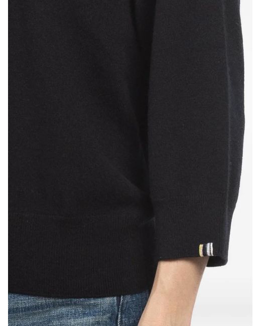 Extreme Cashmere Black N°398 Jewel Short-Sleeve Crew-Neck Sweater