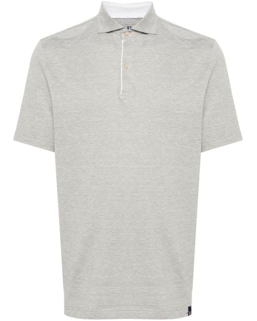 Boggi White Mélange-effect Polo Shirt for men