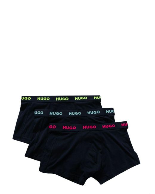 HUGO Black Logo-waistband Boxers for men
