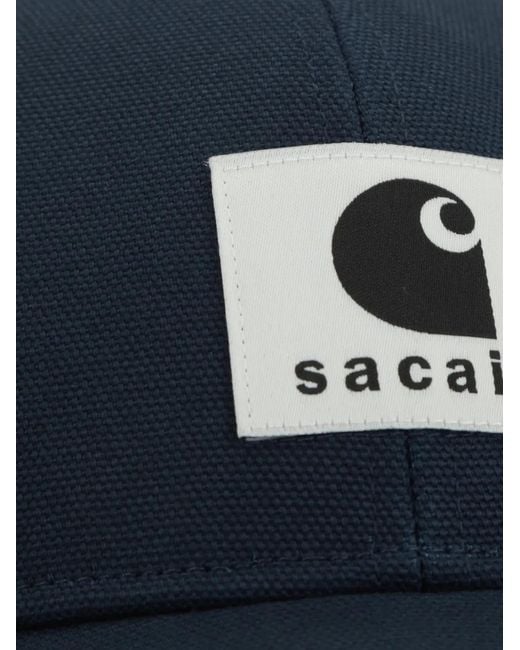 Sacai Blue X Carhartt Wip Logo Patch Baseball Cap