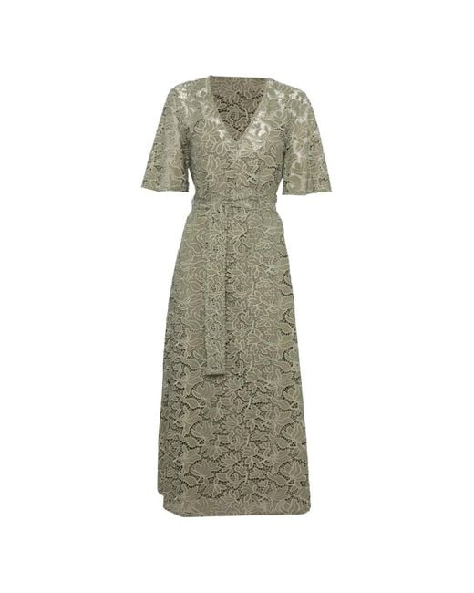 Pennyblack Green Floral-Lace Belted Dress