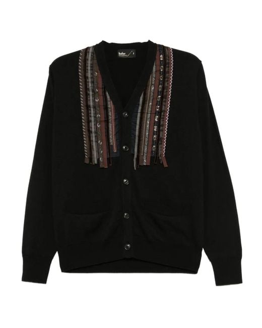 Kolor Black Striped Cardigan for men