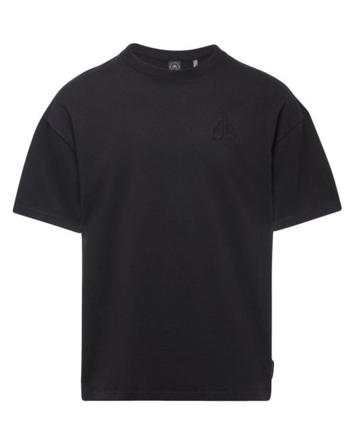 Moose Knuckles Black Henri Logo-embroidered T-shirt for men