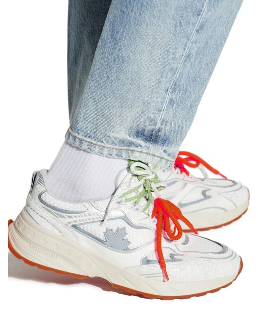 DSquared² White Sprinter Lace-Up Sneakers for men
