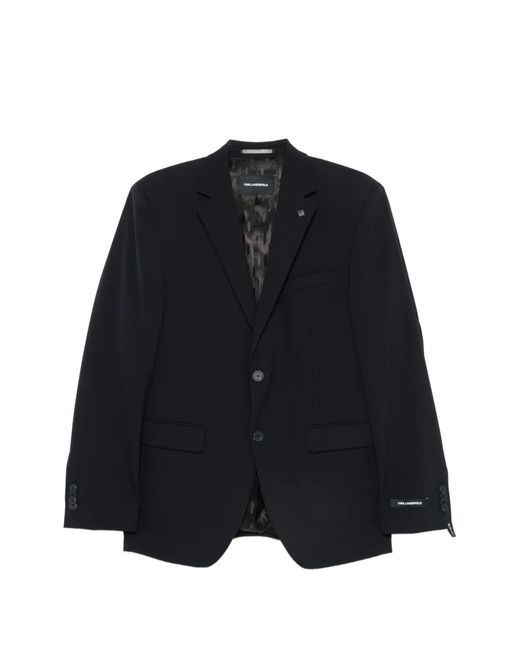 Karl Lagerfeld Blue Single-Breasted Buttoned Blazer for men