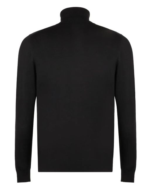 Kiton Black Wool Sweater for men