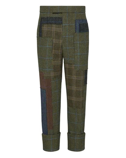Thom Browne Hunting Tweed-Hose Im Patchwork-Look in Green für Herren