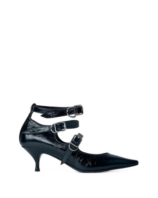 Vivienne Westwood White Napoli Triple Buckle-Fastening Pointed-Toe Pumps
