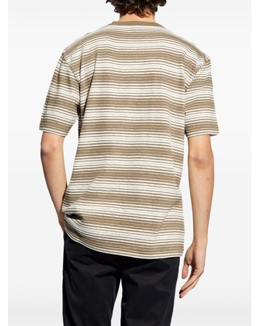 Norse Projects Natural Striped Cotton T-shirt for men