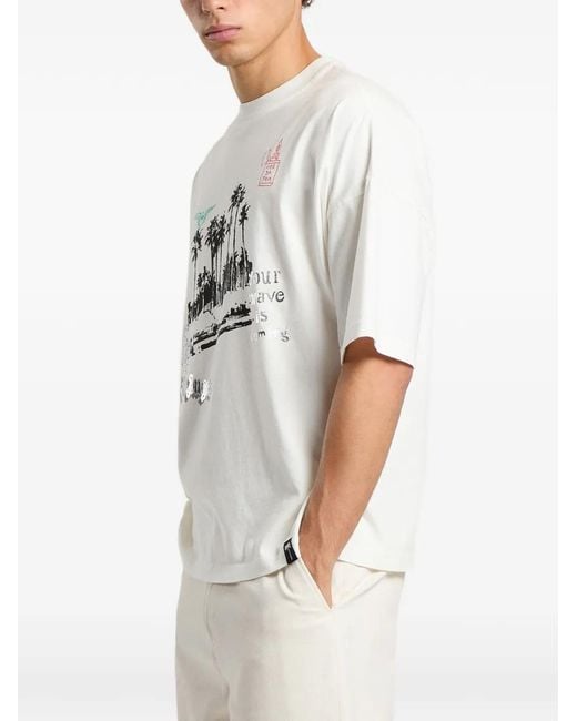 Palm Angels White Palm Life Loose Tee for men