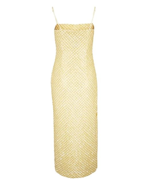 Sequin-embellished midi dress Veronica Beard de color Yellow