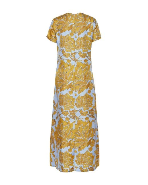 LaDoubleJ Metallic Silk Twill Swing Maxi Dress