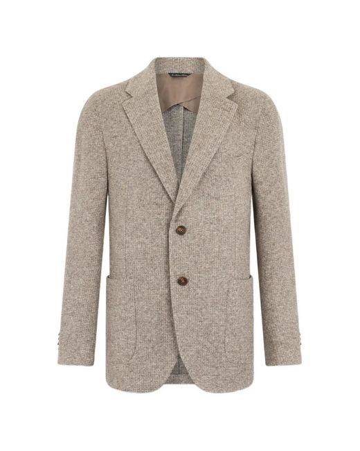 Brooks Brothers Gray Houndstooth Jersey Blazer for men