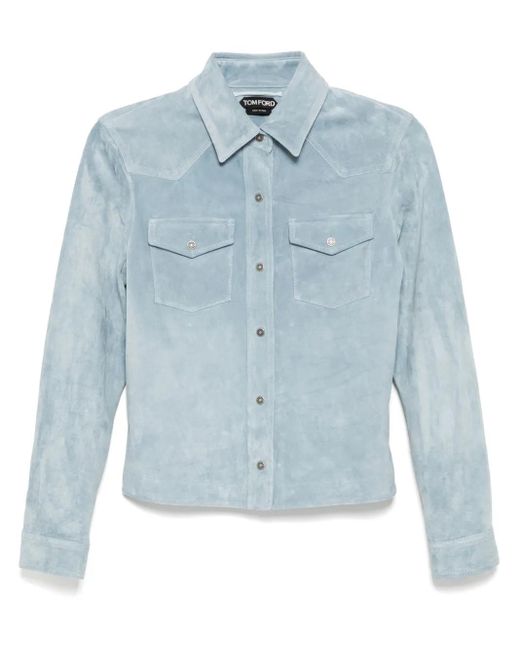 Tom Ford スエード シャツ Blue
