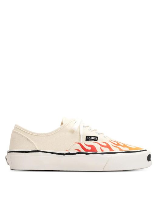 KAMIYA Pink Herc Flame-Pattern Vulcanized Sneakers