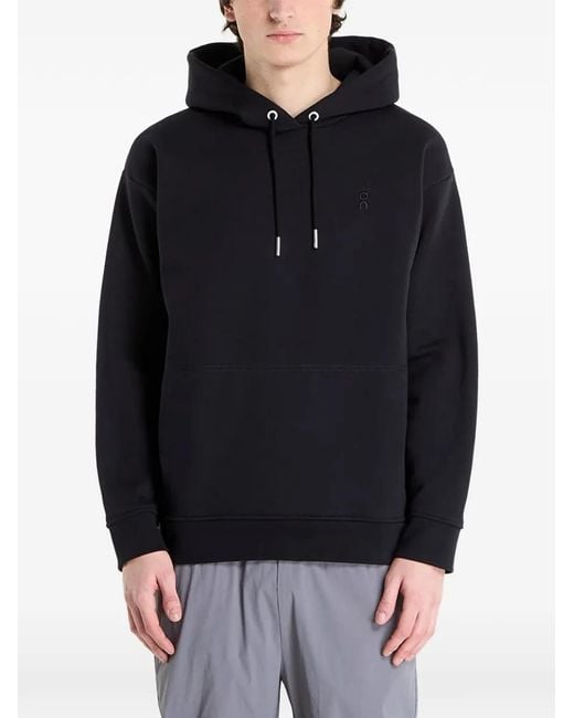 On Shoes Black Club Collective Drawstring Hoodie for men