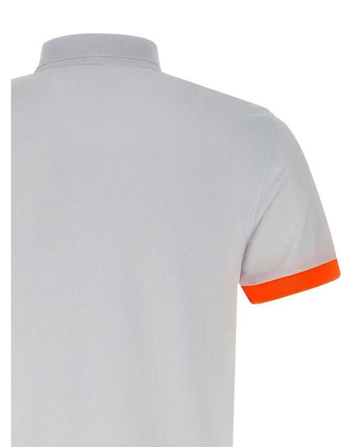 Sun 68 Gray Colour-Block Polo Shirt for men
