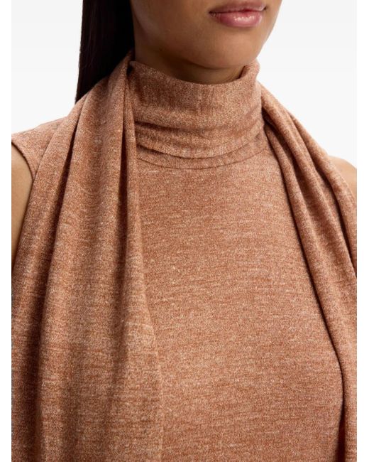 12 STOREEZ Brown Scarf Sweater