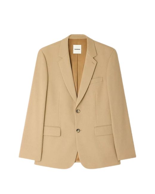 Sandro Natural Wool Suit Jacket for men
