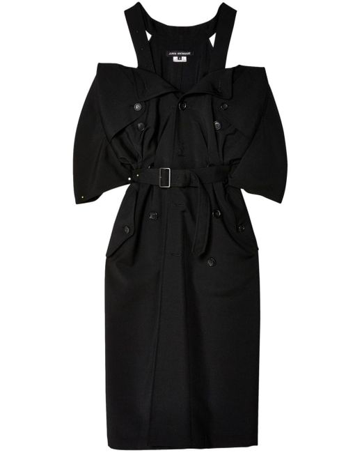 Junya Watanabe Black Trench-Style Midi Dress