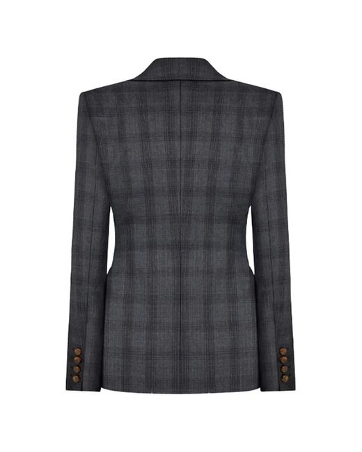 Blazé Milano Black Charmer Double-Breasted Checked Blazer