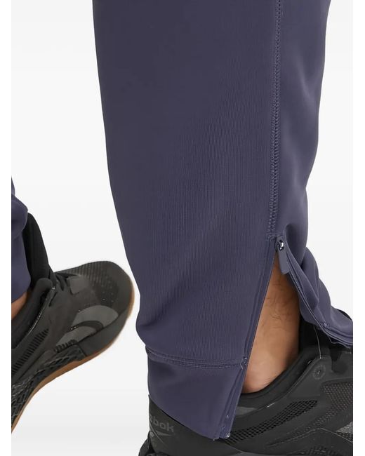 Adidas Blue Logo-Pattern Track Pants for men