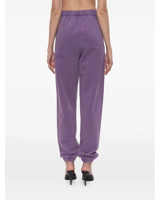 The Attico Purple Logo-Embroidered Track Pants