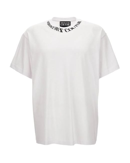 Versace Jeans Couture White Logo-Detail T-Shirt for men