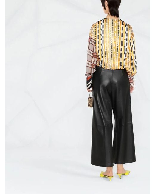 DSquared² Multicolor Geometric-Print Wrap-Front Blouse