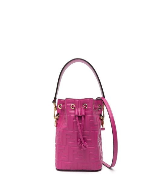 Fendi Pink Mon Tresor Mini Leather Bucket Bag