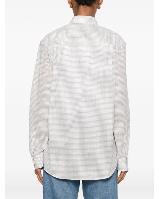 The Row Dalan Geruite Blouse in het White