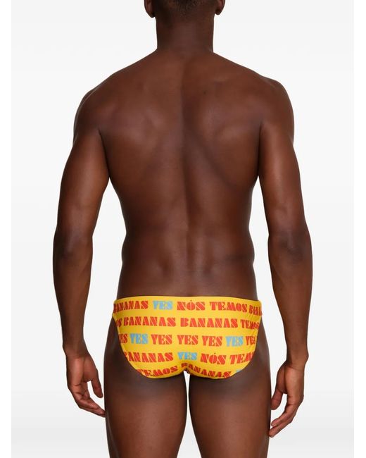 Amir Slama Orange Printed Swimming Trunks for men