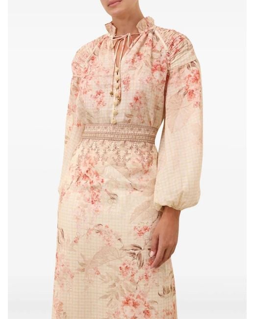 Zimmermann Natural Printed Blouse