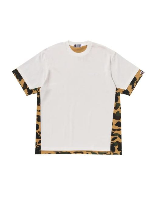 T-Shirt À Empiècements Camouflages A Bathing Ape pour homme en coloris White