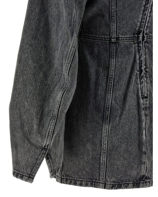 Haikure V-Neck Denim Mini Dress in Black | Lyst Haikure V-Neck Denim Mini Dress in Black | Lyst
