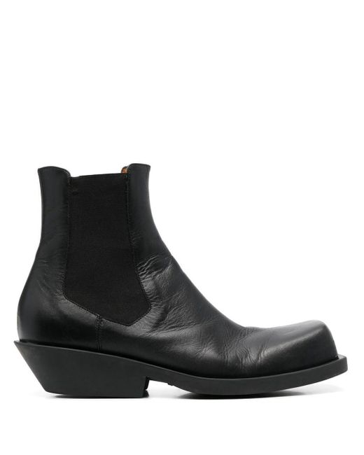 Marni Black Leather Chelsea Boots for men