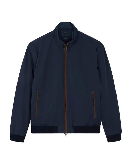 Paul & Shark Blue Suede-Detail Bomber Jacket for men