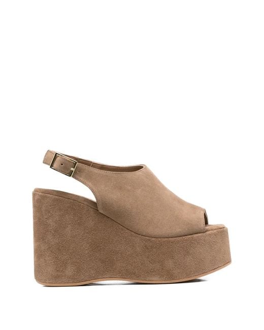 CURIOSITÉ Brown Suede Platform Sandals
